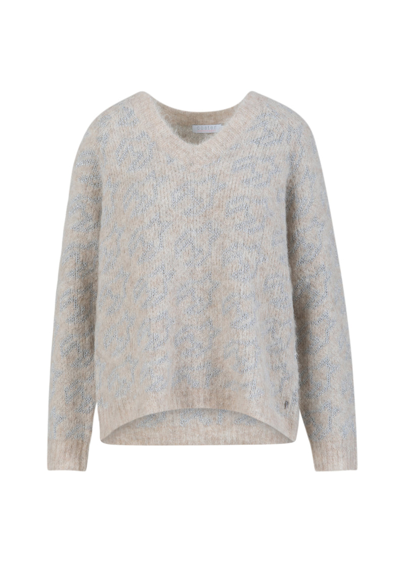 Coster Copenhagen ZILVEREN HONDENTAND GEBREID Knitwear Creme/silver - 273