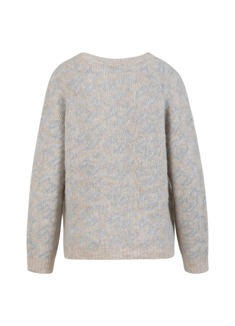 Coster Copenhagen ZILVEREN HONDENTAND GEBREID Knitwear Creme/silver - 273