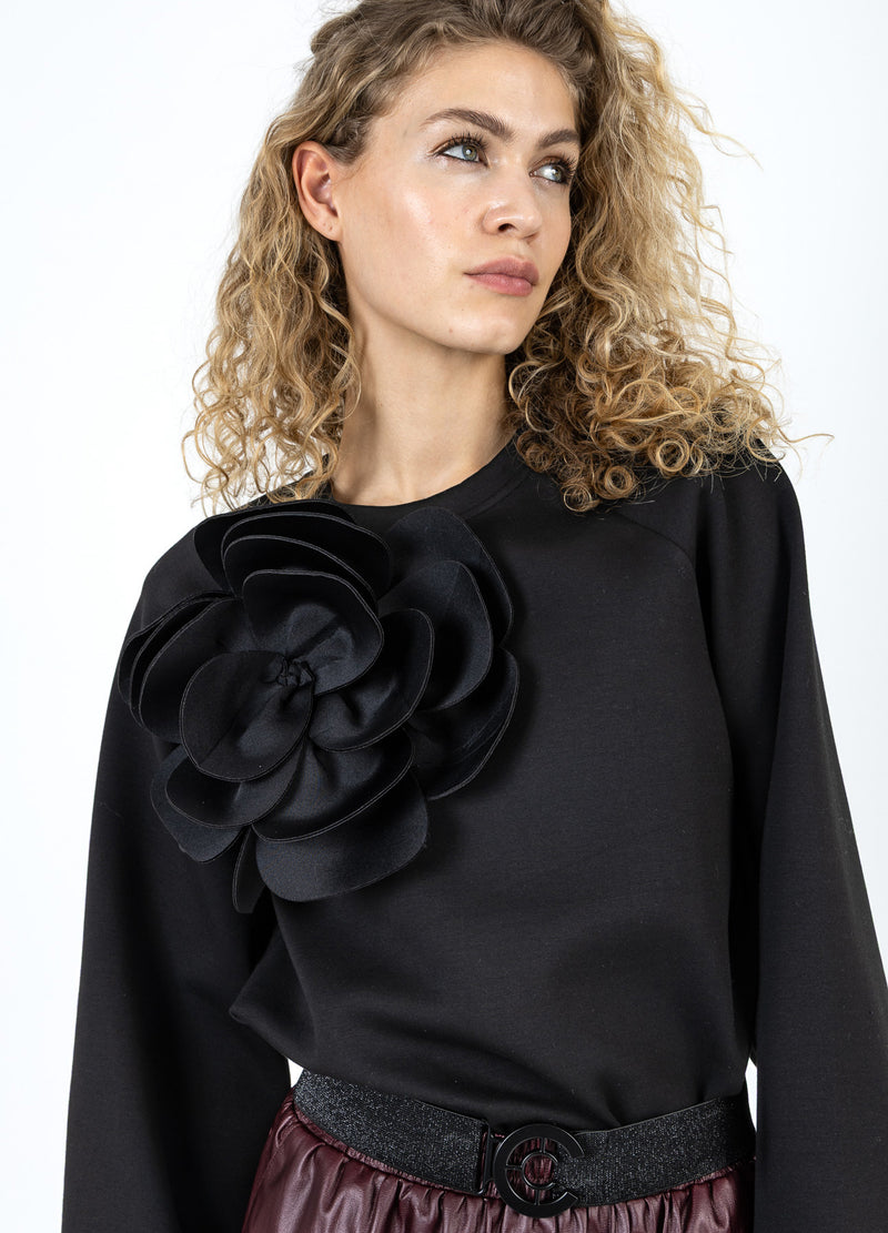 Coster Copenhagen ZWEET MET SCUBA ROOS Shirt/Blouse Black - 100