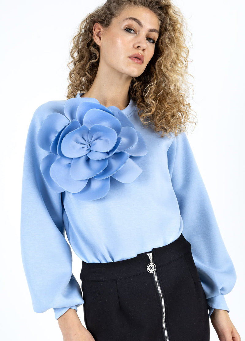 Coster Copenhagen ZWEET MET SCUBA ROOS Shirt/Blouse Pastel blue - 538